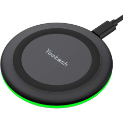 Yootech 10W Wireless Charger Pad for iPhone 17/Pro, Samsung S25/S24, AirPods Pro 3