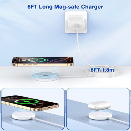 Chargeur Sans Fil Magnétique Apple MagSafe 15W - Certifié MFi