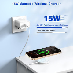 Chargeur Sans Fil Magnétique Apple MagSafe 15W - Certifié MFi