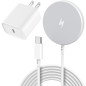 Apple MFi Certified 15W Magnetic Wireless Charger 6FT Fast Charging Pad for iPhone 16/15/14/13/12 & AirPods