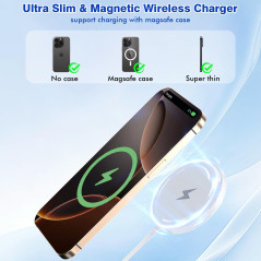 MagSafe Wireless Charger 15W - Apple MFi Certified, 6FT Fast Charging Pad