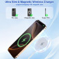 Apple MFi Certified 15W Magnetic Wireless Charger 6FT Fast Charging Pad for iPhone 16/15/14/13/12 & AirPods