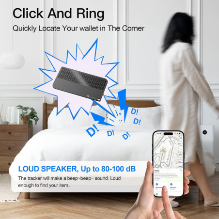2025 Apple MFi Bluetooth Tracker for iOS – Smart Card Wallet GPS Finder, Keys & Items Locator, 5-10 Years Battery