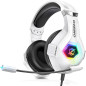 Casque Gaming Ozeino Blanc 7.1 Surround, Micro Antibruit, LED, Compatible PC, PS4/5, Xbox, Switch, Mobile Casque Gaming Ozeino Blanc 7.1 Surround, Micro Antibruit, LED, Compatible PC, PS4/5, Xbox, Switch, Mobile