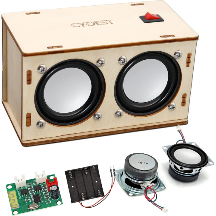 Kit DIY STEM : Construisez votre propre enceinte Bluetooth à double haut-parleur - Expérience électronique débutant, 10+ ans Kit DIY STEM : Construisez votre propre enceinte Bluetooth à double haut-parleur - Expérience électronique débutant, 10+ ans