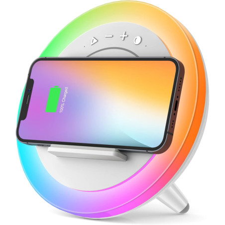 Swarmir Bluetooth Speaker with Lights & Wireless Charging – Perfect Birthday Gift for Teens & Girls