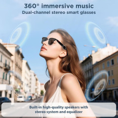 Lunettes AI Intelligentes UV400 Bluetooth & Traduction 110+ langues