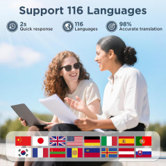 Lunettes AI Intelligentes UV400 Bluetooth & Traduction 110+ langues