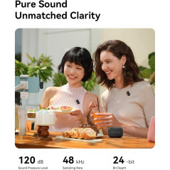 Hollyland Lark A1 Wireless Mic for iPhone & Android – Noise Cancel, 2TX