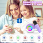 goopow Mini Karaoke Machine Speaker Bluetooth Mic with LED Light, Portable Singing Toy Gift for Kids & Adults (Purple-2MIC) goopow Mini Karaoke Machine Speaker Bluetooth Mic with LED Light, Portable Singing Toy Gift for Kids & Adults (Purple-2MIC)