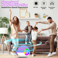 goopow Mini Karaoke Speaker with Bluetooth & LED Lights – Kids & Adults