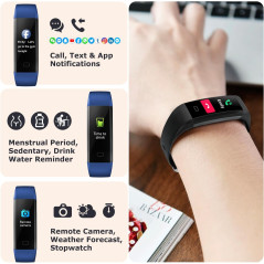 Fitness Tracker with Heart Rate, Step Counter & Sleep Monitor - Waterproof