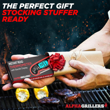 Alpha Grillers Digital Meat Thermometer - Instant Read for Cooking & Grilling, Perfect Gift for Men