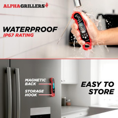 Alpha Grillers Digital Meat Thermometer – Instant Read for Grilling Gifts