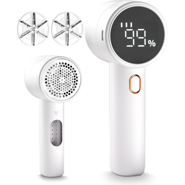 Rechargeable Fabric Shaver Lint Remover with 3 Speeds, 6 Blades & LED Display for Clothes & Furniture Rechargeable Fabric Shaver Lint Remover with 3 Speeds, 6 Blades & LED Display for Clothes & Furniture