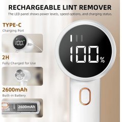 Rasoir à Tissu Électrique Rechargeable, Anti-Boulochage Portable avec 3 Vitesses et Écran LED