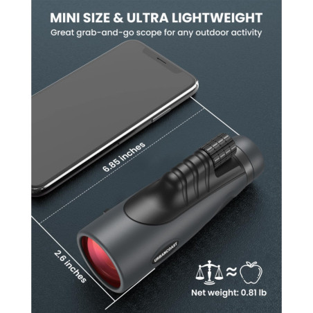 Télescope Monoculaire 15x54 Étanche avec Prisme BAK4 et Lentille FMC – Compact pour Observation et Randonnée