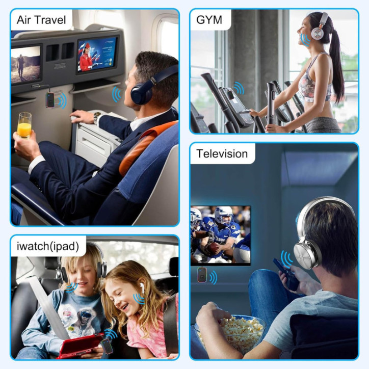 2025 Beeitzie Ultra Airplane Bluetooth 5.4 Transmitter, aptX LL, Dual Headphones, Wireless Audio Adapter, Metal Frame 2025 Beeitzie Ultra Airplane Bluetooth 5.4 Transmitter, aptX LL, Dual Headphones, Wireless Audio Adapter, Metal Frame