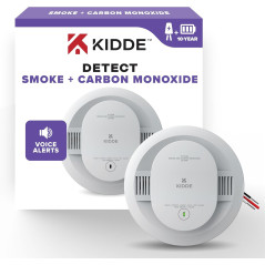 Kidde Hardwired Smoke & CO Detector with 10-Year Battery & Voice Alerts