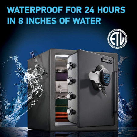 SentrySafe Waterproof Fireproof Digital Alloy Steel Safe Box, 1.23 Cu Ft