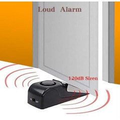 EMDMAK Door Stop Alarm 120DB - Pack of 2 Home & Travel Security (Black)