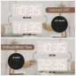 DreamSky Wooden Digital Alarm Clock with Large Numbers, Dimmer, Loud Alarm, Volume Control & DST – Plug-In