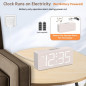 DreamSky Wooden Digital Alarm Clock with Large Numbers, Dimmer, Loud Alarm, Volume Control & DST – Plug-In