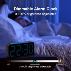 Loud Alarm Clock for Heavy Sleepers – Digital Dual Alarm with Night Light