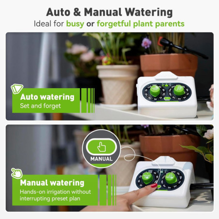 RAINPOINT Arroseur Automatique Facile pour 10-15 Plantes, Réglable, Étanche IP54, Alimenté par Piles