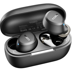 TOZO A1 Wireless Earbuds Bluetooth 5.3, IPX5 Waterproof, 2 Mics for AI Calls, Bass Headset with Charging Case & App EQ