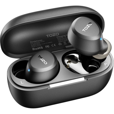 TOZO A1 Wireless Earbuds Bluetooth 5.3, IPX5 Waterproof, 2 Mics for AI Calls, Bass Headset with Charging Case & App EQ