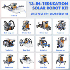 Bottleboom 13-in-1 Solar Power STEM Robot Kit for Boys Age 8-12