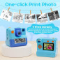 Appareil photo instantané pour enfants 3-12 ans, cadeau Noël/anniversaire, impression 3 rouleaux, 32G, bleu Appareil photo instantané pour enfants 3-12 ans, cadeau Noël/anniversaire, impression 3 rouleaux, 32G, bleu