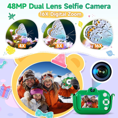 Kids Camera for Boys 3-9 Years | 48MP Dual Lens, 1080P HD Video Gift