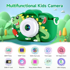 Kids Camera for Boys 3-9 Years | 48MP Dual Lens, 1080P HD Video Gift