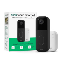 Blink Video Doorbell Noir – HD Intégrale, 2 Ans Batterie, Installation Facile