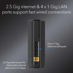 NETGEAR Nighthawk Routeur WiFi 7 Double Bande RS90, Vitesse 3.6 Gbps, 2000 sq.ft, 50 Appareils, Port 2.5G