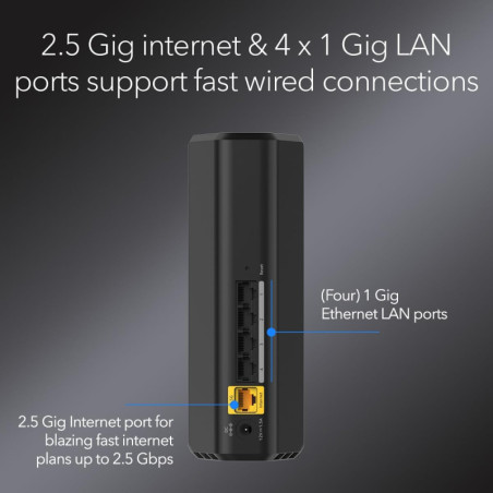 NETGEAR Nighthawk Dual-Band WiFi 7 Router RS90 – 3.6 Gbps, 2,000 sq. ft., 50 Devices, 2.5 Gig Port