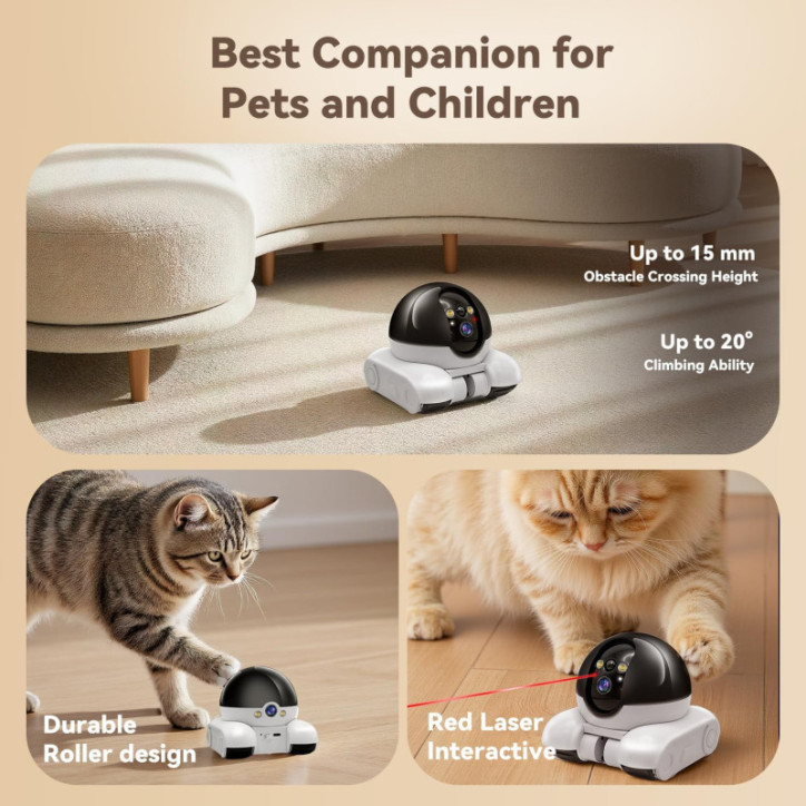 DreamBee 1080P Dual Lens Indoor Security Robot Camera on Wheels with 2-Way Talk, Night Vision & App Control DreamBee 1080P Dual Lens Indoor Security Robot Camera on Wheels with 2-Way Talk, Night Vision & App Control
