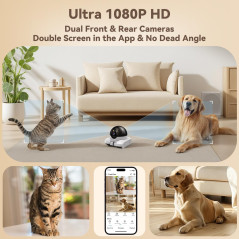 Caméra Sécurité Intérieure DreamBee 1080P Double Objectif Mobile