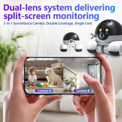 Wi-Fi Mobile Patrol Robot Camera with Night Vision & Two-Way Audio (64GB)
