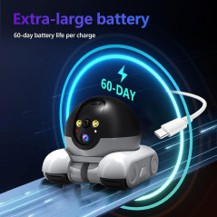 Wi-Fi Mobile Patrol Robot Camera with Night Vision & Two-Way Audio (64GB)
