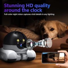 Wi-Fi Mobile Patrol Robot Camera with Night Vision & Two-Way Audio (64GB)