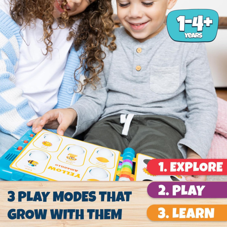 Chuckle & Roar Pop It! Colors Book – Bilingual Sensory Learning Toy with Play, Grow & Quiet Modes for Toddlers 1-4+ Chuckle & Roar Pop It! Colors Book – Bilingual Sensory Learning Toy with Play, Grow & Quiet Modes for Toddlers 1-4+
