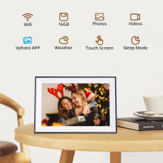 Dragon Touch 10.1 HD Digital Photo Frame - WIFI, Touch Screen & App
