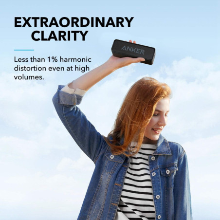 Anker Soundcore Bluetooth Speaker, IPX5 Waterproof, 24H Playtime, Stereo Sound, Portable Wireless (Black)