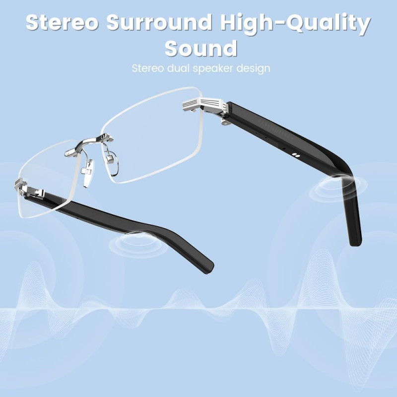 Lunettes Intelligentes Sans Monture Bluetooth & Commande Vocale