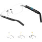 Rimless Smart Glasses with Bluetooth Speaker, Voice Control, Photochromic UV Protection & Remote Photo Capture