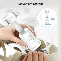 Auto Tracking Phone Holder & Smart Face Tracking Selfie Stick - White