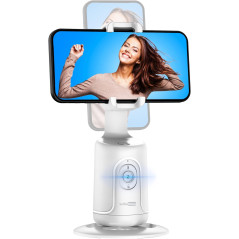 Auto Tracking Phone Holder & Smart Face Tracking Selfie Stick - White